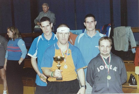 a csapat tagjai, balr�l: Farkas Kriszti�n, Szab� Attila, Farkas P�ter �s Koll�r L�szl�